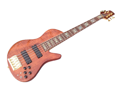 Custom Solis Emperor II Elite Single Cutaway Body Tiger Maple Top 5 String Bass - Image 8