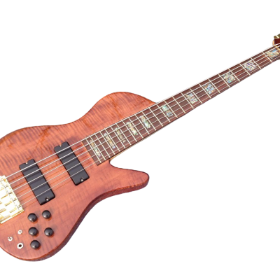 Custom Solis Emperor II Elite Single Cutaway Body Tiger Maple Top 5 String Bass - Image 8