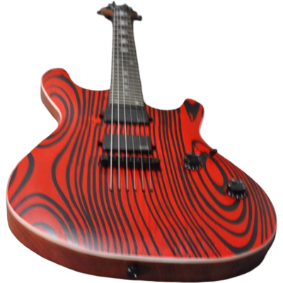 Custom Onyx Gothic Monolith Black Luminactive Cross Fretboard Inlays String Thru Body Guitar - Image 5