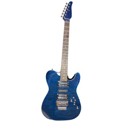 Custom Titan KR 24 Aqua Blue Burst Quilted Maple Top Floyd Rose Tremolo Guitar
