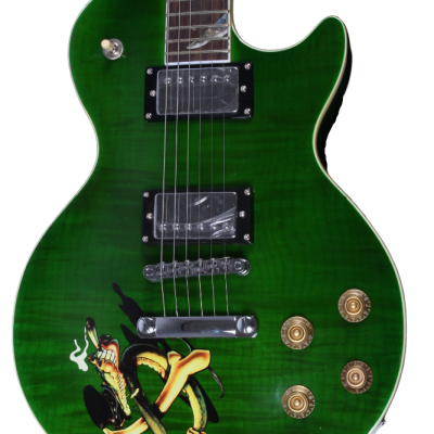 Custom Crown Green Flame Maple Top Snakepit Slash Electric Guitar