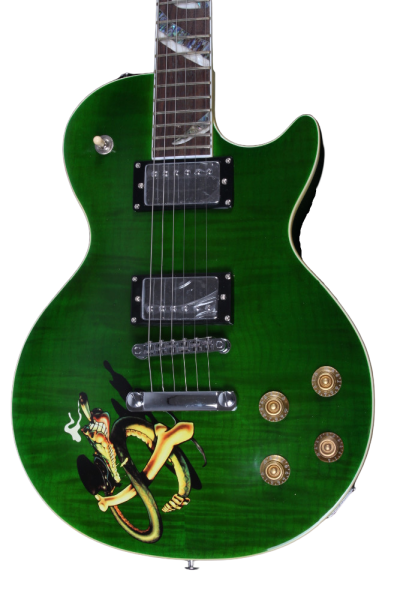 Custom Crown Green Flame Maple Top Snakepit Slash Electric Guitar