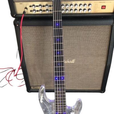 Custom Axis Plexiglass Acrylic Lucite Blue LED 5 String Bass - Image 7
