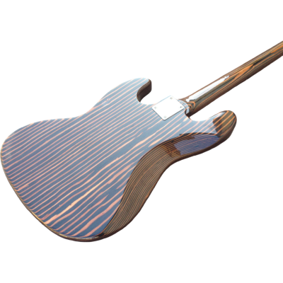 Custom Regent Natural Jaco Zebrawood with Ceruse 4 String Jazz Bass - Image 9