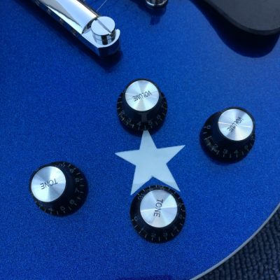 Custom Crown Doodad Dany Metallic Blue Electric Guitar - Image 6