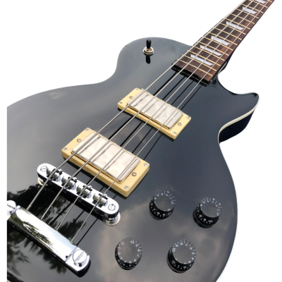 Custom Crown Standard Bass Oversized Ebony Black 4 String Bass - Image 3