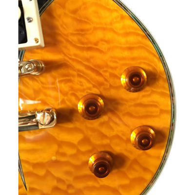 Custom Crown Black Amber Translucent Quilt Tak Matsumoto Quilted Maple Top Electric Guitar - Image 3