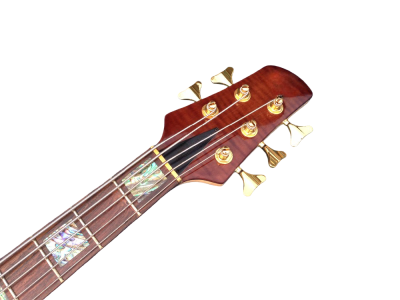 Custom Solis Emperor II Elite Single Cutaway Body Tiger Maple Top 5 String Bass - Image 2