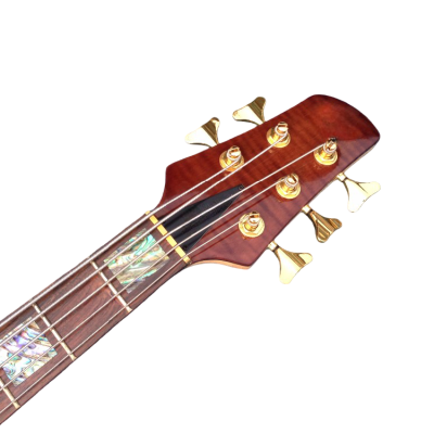 Custom Solis Emperor II Elite Single Cutaway Body Tiger Maple Top 5 String Bass - Image 2