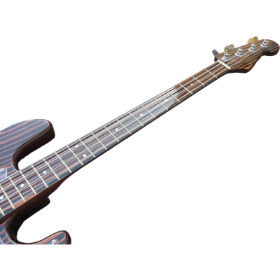 Custom Regent Natural Jaco Zebrawood with Ceruse 4 String Jazz Bass - Image 3