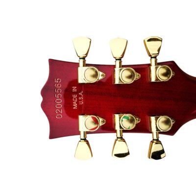 Custom Crown Red Tiger Maple Top Veneer Electric Guitar - Image 4