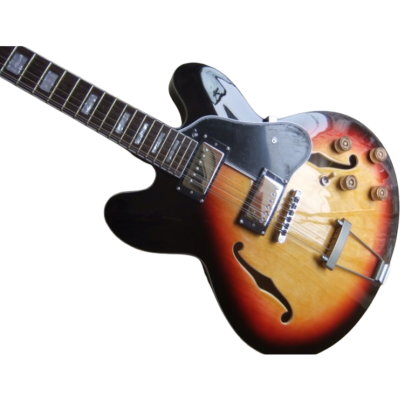 Custom Crown Clifton Semi Hollow ES335 Sunburst Jazz 12 String Guitar - Image 3
