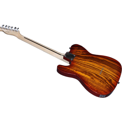 Custom Regent Amber Burst Swirling Natural Grain 6 String Electric Guitar - Image 4