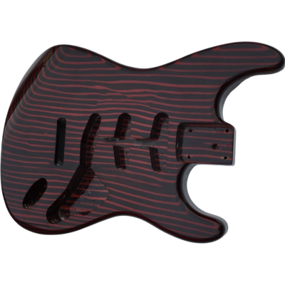Custom Regent Red And Black Zebra Stripe Unfinished Body DIY Guitar - Image 3