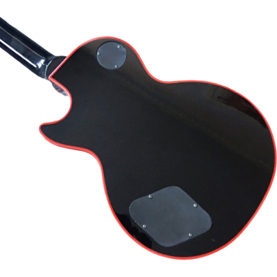 Custom Crown Gloss Black with Crimson Red Binding 6 String Electric Guitar 3 Pickups - Image 3