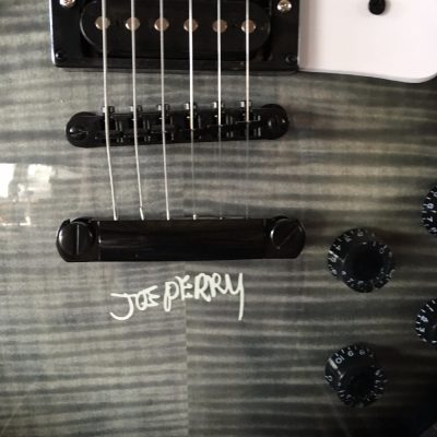 Custom Crown Translucent Black Burst Joe Perry Flamed Maple Top Electric Guitar - Image 10