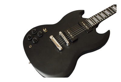 Custom Crown SG Angus Satin Ebony Black Dual P-90 Single-Coil Pickups Electric Guitar
