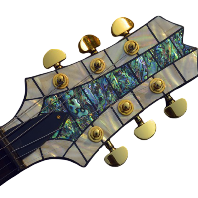 Custom Topaz Mahogany Body In Hand Laid High Grade Mosaic Guitar - Image 7