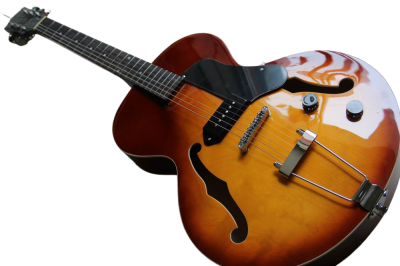 Custom Crown ES-125 Cognac Burst Fhole Archtop P90 Electric Guitar - Image 2