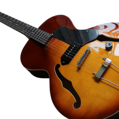 Custom Crown ES-125 Cognac Burst Fhole Archtop P90 Electric Guitar - Image 2