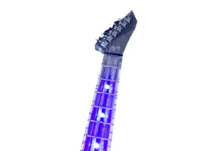 Custom Race Flying V Plexiglass Acrylic Translucent Body Neck LED Blue Guitar - Image 4