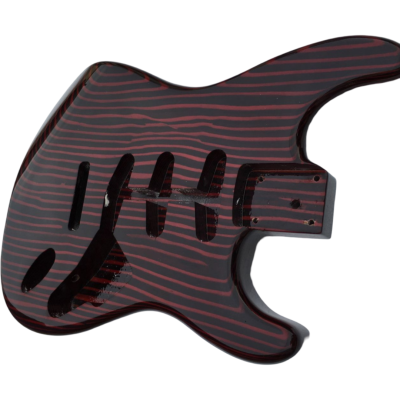 Custom Regent Red And Black Zebra Stripe Unfinished Body DIY Guitar - Image 5