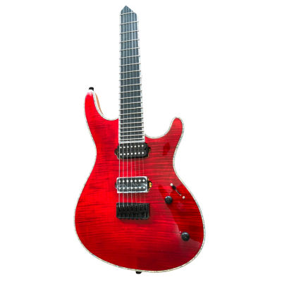 Custom Onyx Regius Translucent Red 7 String Guitar