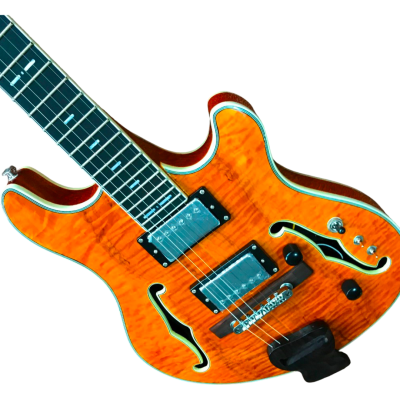 Custom Vesper Trey Fhole Natural Koa Bracing Inside Languedoc Region Electric Guitar - Image 4