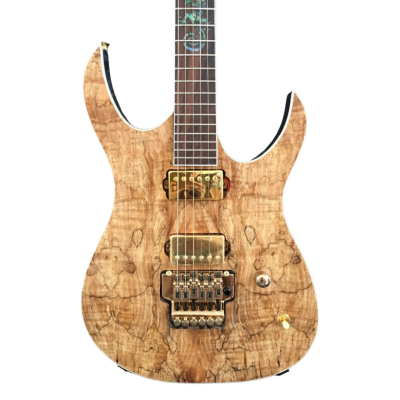 Custom Axis Natural Poplar Burl Gloss Gecko Tremolo 6 String Electric Guitar