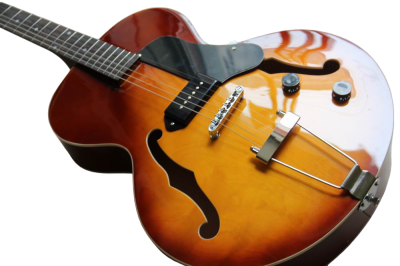 Custom Crown ES-125 Cognac Burst Fhole Archtop P90 Electric Guitar - Image 3