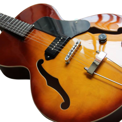 Custom Crown ES-125 Cognac Burst Fhole Archtop P90 Electric Guitar - Image 3