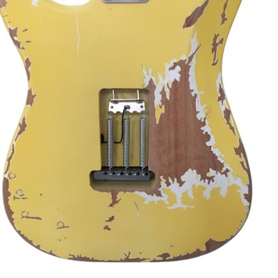 Custom Regent Yngwie Malmsteen Play Loud Scalloped Maple Fretboard Heavy Relic Yellow Guitar - Image 7