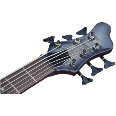 Custom Onyx Patriot Dark Gray Flame Maple 6 String Bass - Image 3
