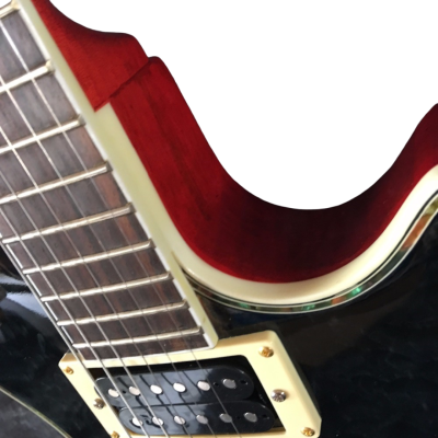Custom Crown Black Amber Translucent Quilt Tak Matsumoto Quilted Maple Top Electric Guitar - Image 4