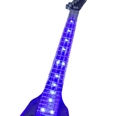Custom Race Flying V Plexiglass Acrylic Translucent Body Neck LED Blue Guitar - Image 5