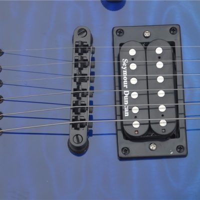 Custom Obsidian Horizon Blue Quilted Maple Top MH1000 Electric Guitar String Thru Body - Image 9