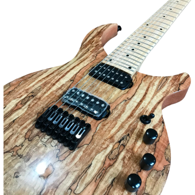 Custom Onyx Regius Spalted Maple Wood Top 7 String Guitar - Image 3