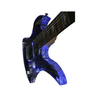Custom Riva MG115C Clear Acrylic Luminous LED Mod Blue Guitar - Image 16