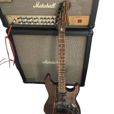 Custom Regent Zebra Wood 6 String Electric Guitar - Image 13