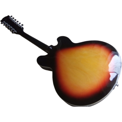 Custom Crown Clifton Semi Hollow ES335 Sunburst Jazz 12 String Guitar - Image 4