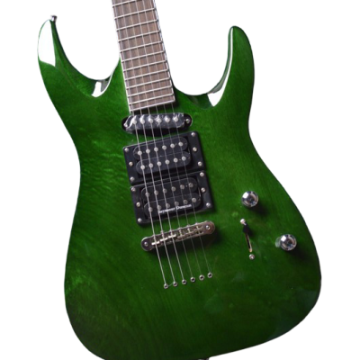 Custom Obsidian See Thru Green MH1000 Electric Guitar String Thru Body