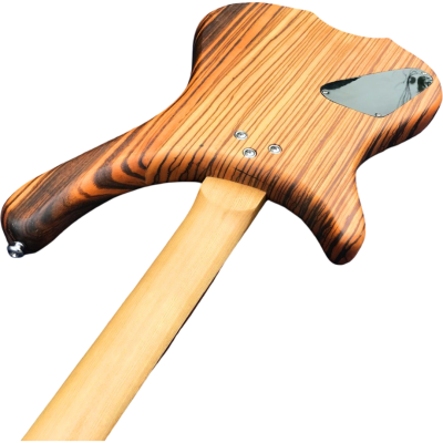 Custom Pulse RockBass Natural Zebrawood 4 String Bass - Image 3