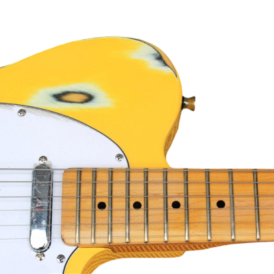 Custom Regent Graffiti Yellow Heavy Relic Aged Electric Guitar - Image 4