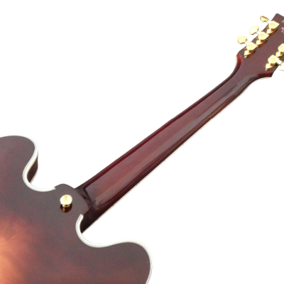 Custom Crown ES335 Semi Hollow Body Figured Antique Burst Fhole Guitar - Image 6