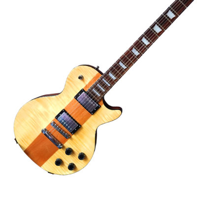 Custom Crown Standard Hybrid Natural Multi Wood Walnut Stripe Electric Guitar - Image 4