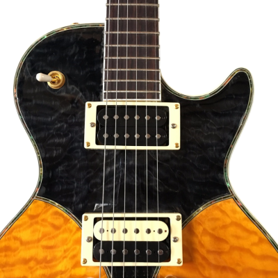 Custom Crown Black Amber Translucent Quilt Tak Matsumoto Quilted Maple Top Electric Guitar - Image 9