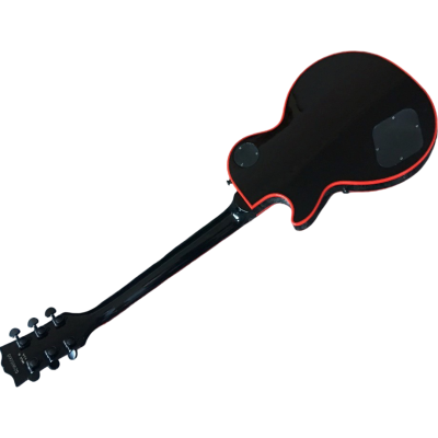 Custom Crown Gloss Black with Crimson Red Binding 6 String Electric Guitar 3 Pickups - Image 6