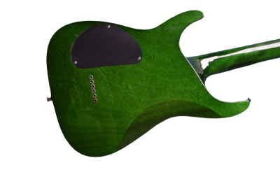 Custom Obsidian See Thru Green MH1000 Electric Guitar String Thru Body - Image 7