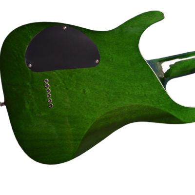 Custom Obsidian See Thru Green MH1000 Electric Guitar String Thru Body - Image 7