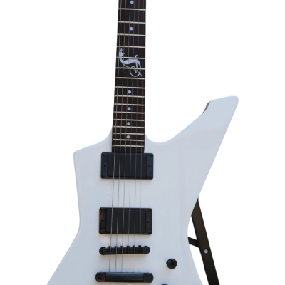 Custom Obsidian Hetfield Snakebyte Snow White Electric Guitar - Image 5